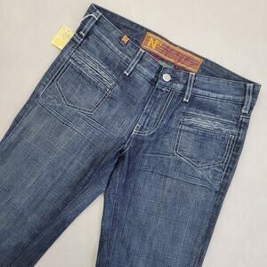 Notify Anemone Womens Jeans Made In Italy Dark Wash Low Rise Long Denim 26 30x35